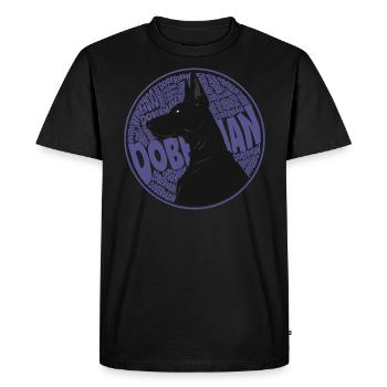 Illustration du logo du chien Doberman - T-shirt Premium bio Homme - noir - Devant - Nico (187cm)