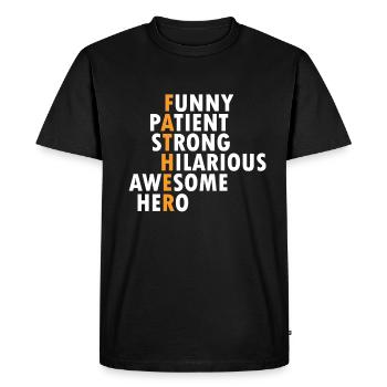 Père Père Personnage Fier Papa Valeurs Cadeau - T-shirt Premium bio Homme - noir - Devant - Nico (187cm)