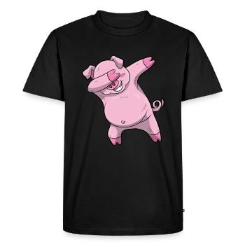 Dabbing pig dab sow shirt kids victory pose - Men's Premium Organic T-Shirt - black - Front - Nico (187cm)