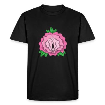 Rose pussy shirt vagina flower vagina plant - Men's Premium Organic T-Shirt - black - Front - Nico (187cm)