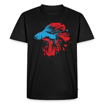 Betta Splendens Graffiti Poisson de combat siamois - T-shirt Premium bio Homme - noir - Devant - Nico (187cm)