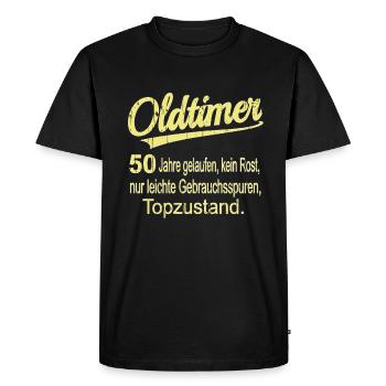 Oldtimer 50 years - Funny birthday gift - Men's Premium Organic T-Shirt - black - Front - Nico (187cm)