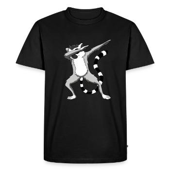 Tamponner lemur t-shirt Singe mignon drôle - T-shirt Premium bio Homme - noir - Devant - Nico (187cm)