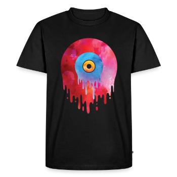 Melting Vinyl Record T-shirt Musique Oldschool Gr - T-shirt Premium bio Homme - noir - Devant - Nico (187cm)