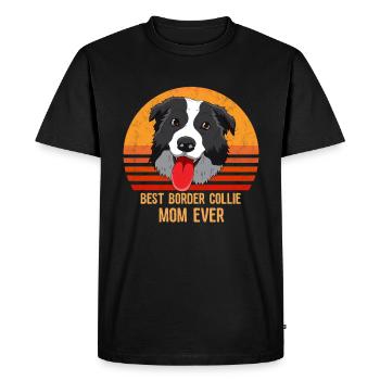 Meilleur maman Border Collie jamais drôle Shepard Dog Bee - T-shirt Premium bio Homme - noir - Devant - Nico (187cm)