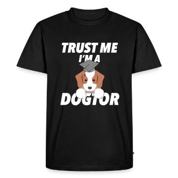 Je suis un docteur Ph.D. Dogtor disant cadeau - T-shirt Premium bio Homme - noir - Devant - Nico (187cm)