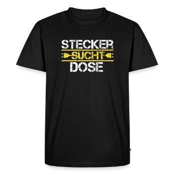 Plug Finds Can Electrician - Men's Premium Organic T-Shirt - black - Front - Nico (187cm)