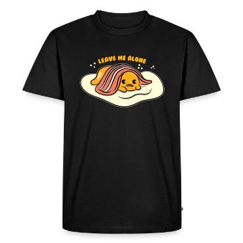 Le bacon aux œufs me laisse tranquille - T-shirt Premium bio Homme - noir - Devant - Nico (187cm)