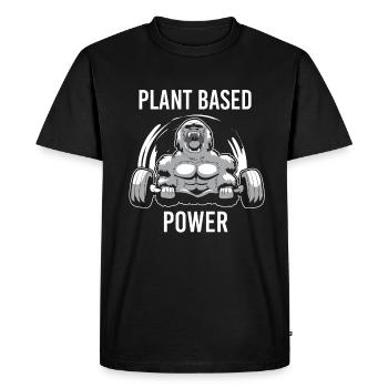 Fitness à base de plantes Power Gorilla Vegan Weight Training Fitness - T-shirt Premium bio Homme - noir - Devant - Nico (187cm)