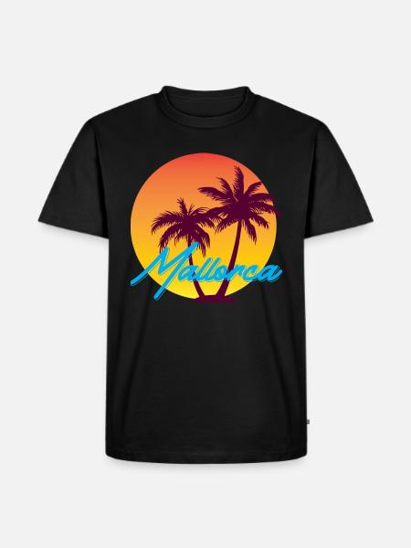 Mallorca - palm trees - Men's Premium Organic T-Shirt - black