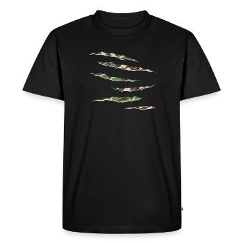 Tenue militaire camouflage camouflage - T-shirt Premium bio Homme - noir - Devant - Nico (187cm)