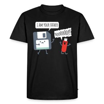 USB Floppy Disk - Nerd Geek Shirt - T-shirt Premium bio Homme - noir - Devant - Nico (187cm)