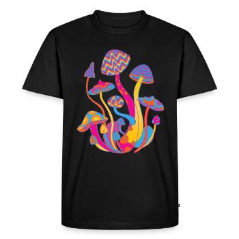 Chemise Champignons Magiques - T-shirt Premium bio Homme - noir - Devant - Nico (187cm)