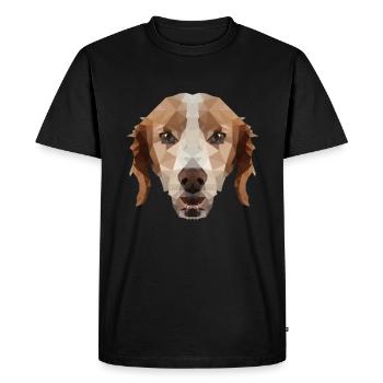 Epagneul Breton Épagneul polygone chien poly - T-shirt Premium bio Homme - noir - Devant - Nico (187cm)