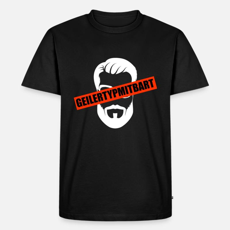 Bart Bartträger Mann Bärte - Männer Premium Bio T-Shirt - Schwarz