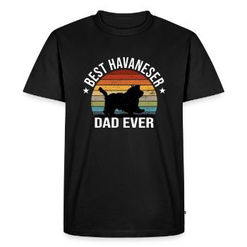 Havaneser papa chien papa papa père chien - T-shirt Premium bio Homme - noir - Devant - Nico (187cm)