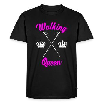 Nordic Walking Hiking Sport Walker Walkerin - Men's Premium Organic T-Shirt - black - Front - Nico (187cm)