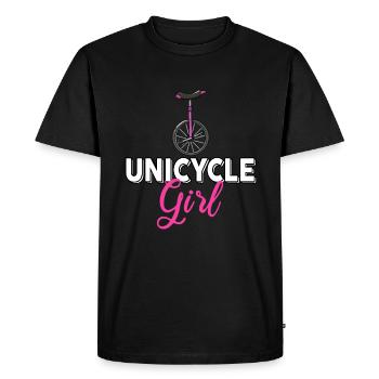 Monocycle fille cycliste monocycle Girl - T-shirt Premium bio Homme - noir - Devant - Nico (187cm)
