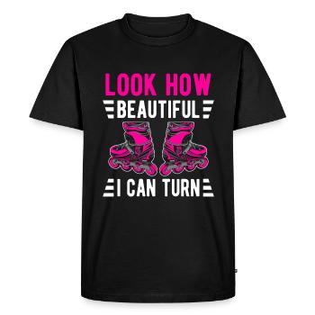 Inline skates women Look how nice turning - Men's Premium Organic T-Shirt - black - Front - Nico (187cm)