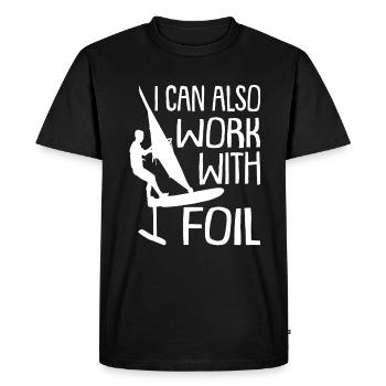 I can also windsurf with Foil Foil - Men's Premium Organic T-Shirt - black - Front - Nico (187cm)