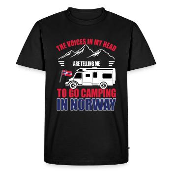 Camping Norway voices in my head camping - Men's Premium Organic T-Shirt - black - Front - Nico (187cm)