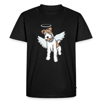 Foxterrier cheveux fil de fer ange | Foxterrier T-Shirt - T-shirt Premium bio Homme - noir - Devant - Nico (187cm)