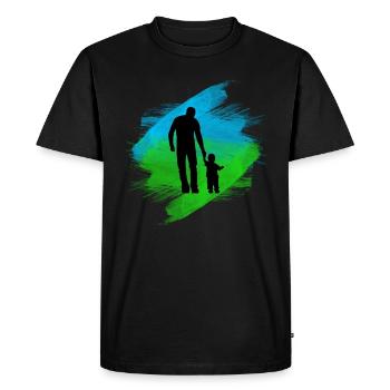 Père et fille - T-shirt Premium bio Homme - noir - Devant - Nico (187cm)