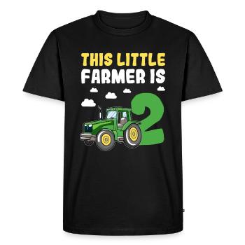 À l'écart, je suis le garçon du tracteur du 2e anniversaire - T-shirt Premium bio Homme - noir - Devant - Nico (187cm)