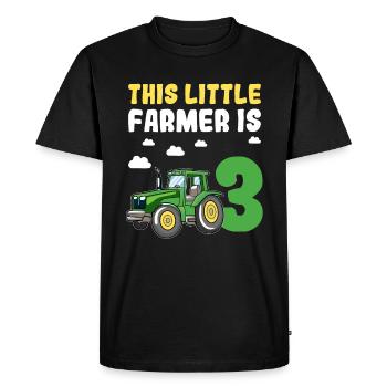 Out of the way I'm 3rd birthday tractor boy - Men's Premium Organic T-Shirt - black - Front - Nico (187cm)