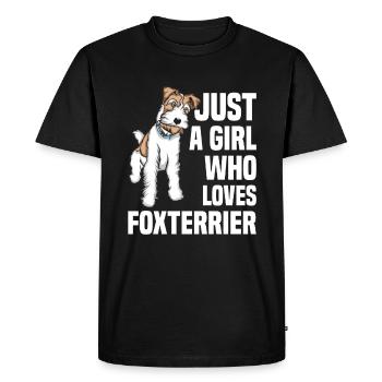 Foxterrier Drahthaar | Foxterrier - T-shirt Premium bio Homme - noir - Devant - Nico (187cm)