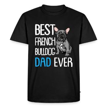 Meilleur French Bulldog Papa Ever - T-shirt Premium bio Homme - noir - Devant - Nico (187cm)