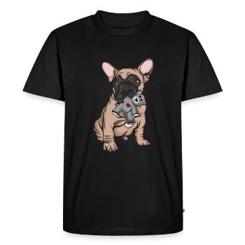 Bulldog français | French Bulldog - T-shirt Premium bio Homme - noir - Devant - Nico (187cm)