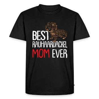 Teckel Dog mère femme tréacle de cheveux rugueux - T-shirt Premium bio Homme - noir - Devant - Nico (187cm)