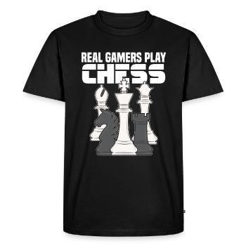 Échecs Proverbes - T-shirt Premium bio Homme - noir - Devant - Nico (187cm)