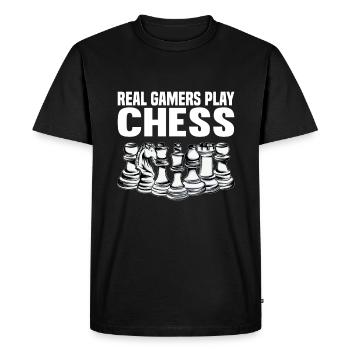 Échecs Proverbes - T-shirt Premium bio Homme - noir - Devant - Nico (187cm)