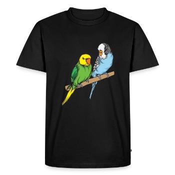 Budgerigar - Men's Premium Organic T-Shirt - black - Front - Nico (187cm)