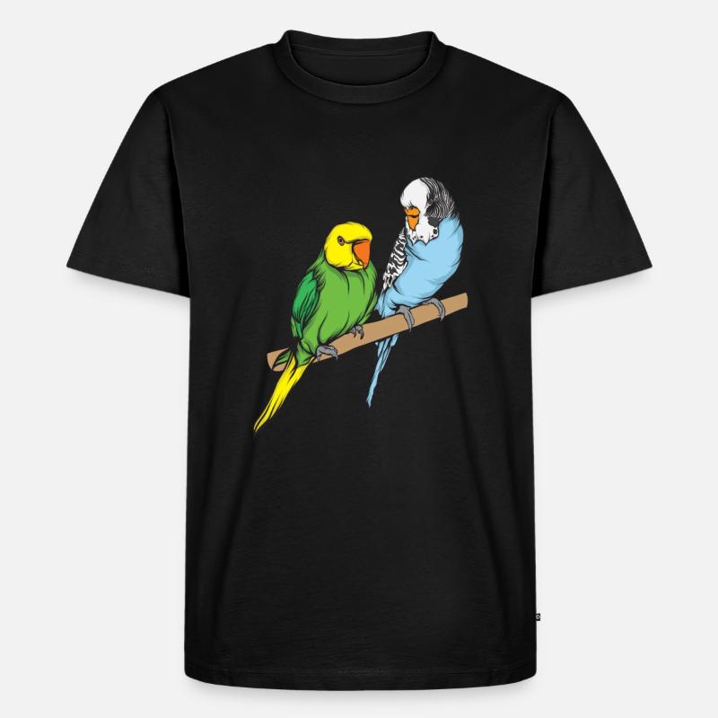 Wellensittich - Männer Premium Bio T-Shirt - Schwarz