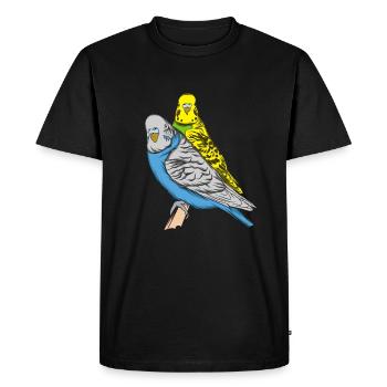 Budgerigar - Men's Premium Organic T-Shirt - black - Front - Nico (187cm)