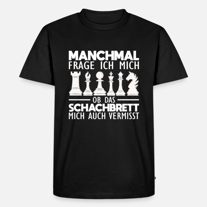 Schach Sprüche - Männer Premium Bio T-Shirt - Schwarz