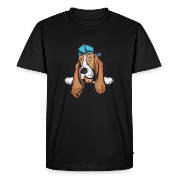 Basset Hound - T-shirt Premium bio Homme - noir - Devant - Nico (187cm)