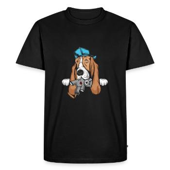 Basset Hound - T-shirt Premium bio Homme - noir - Devant - Nico (187cm)