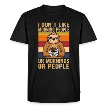 Je n’aime pas les gens. - T-shirt Premium bio Homme - noir - Devant - Nico (187cm)