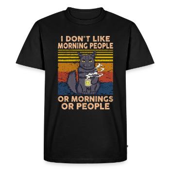 Je n’aime pas les gens. - T-shirt Premium bio Homme - noir - Devant - Nico (187cm)