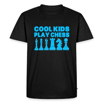Les enfants cool jouent aux échecs - T-shirt Premium bio Homme - noir - Devant - Nico (187cm)