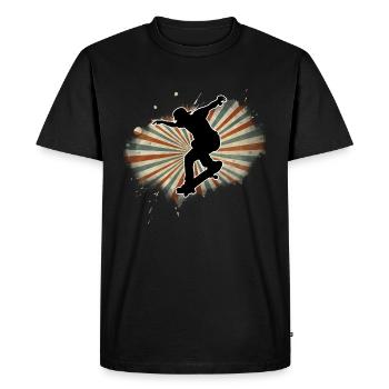 Skateboard Freestyle - T-shirt Premium bio Homme - noir - Devant - Nico (187cm)