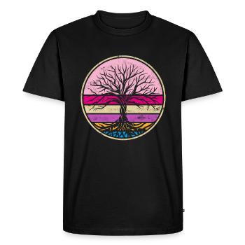 Méditation Yoga Chakra Pilates Arbre de Vie - T-shirt Premium bio Homme - noir - Devant - Nico (187cm)
