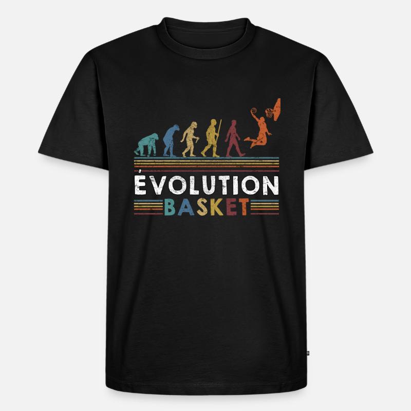 Evolution - Basketball - Männer Premium Bio T-Shirt - Schwarz