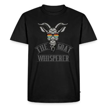 Chèvre Chuchoteur de chèvre Chuchoteur de chèvre - T-shirt Premium bio Homme - noir - Devant - Nico (187cm)