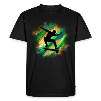 Skateboard Freestyle - T-shirt Premium bio Homme - noir - Devant - Nico (187cm)