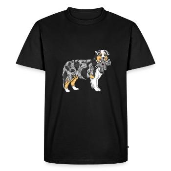 Australian Shepherd - Men's Premium Organic T-Shirt - black - Front - Nico (187cm)